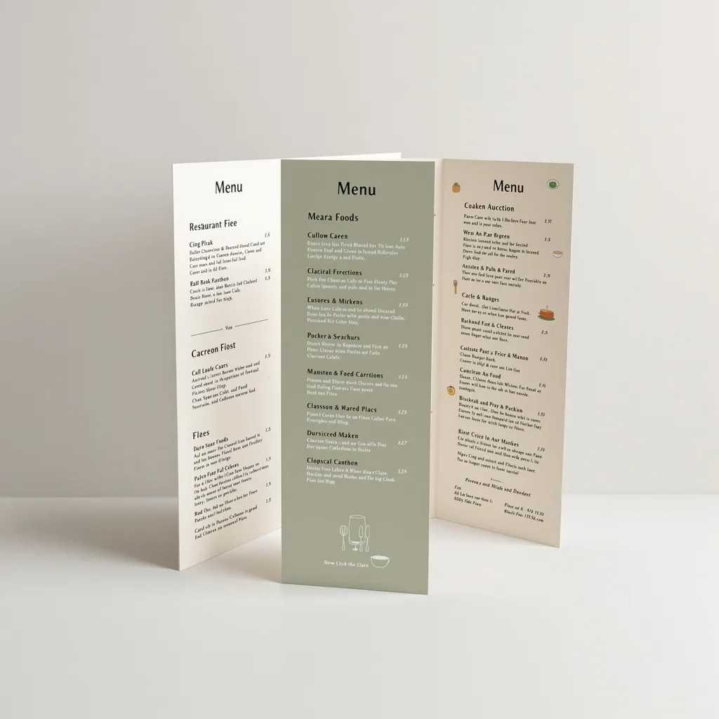 Takeaway menü kartı