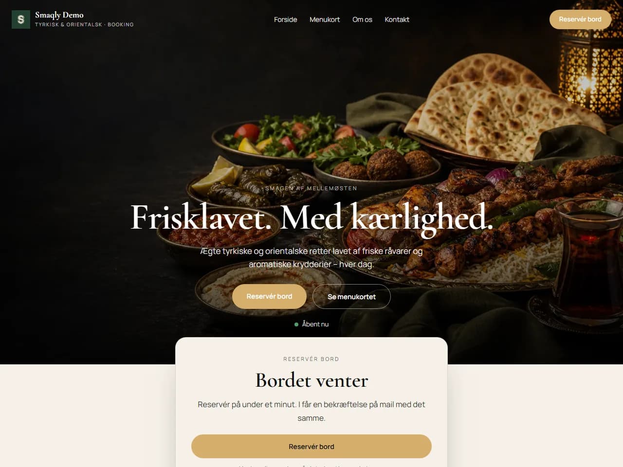 Oriental Bord — forside-screenshot