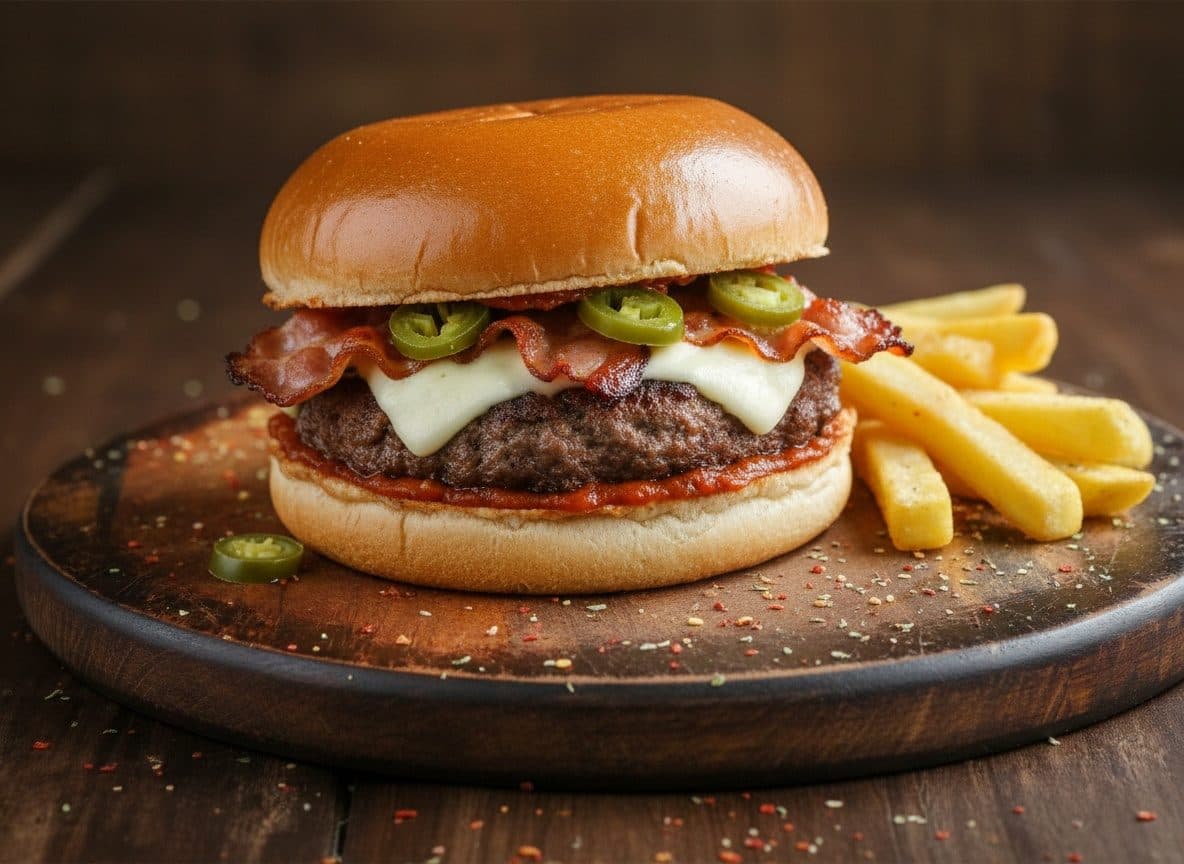 Mexikansk bacon cheese burger