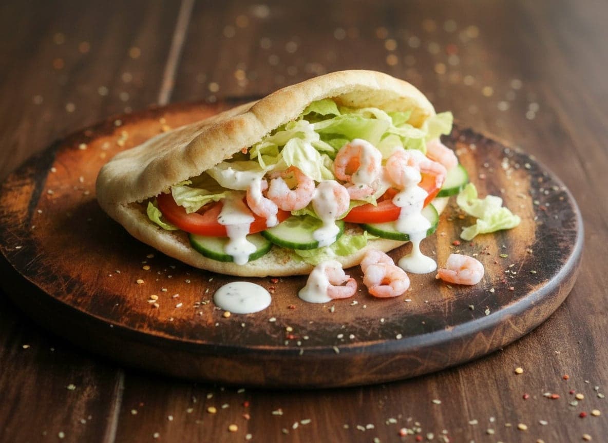 Pita med rejer