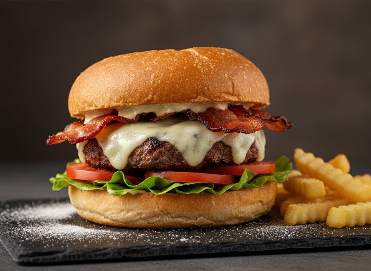 Hjemmelavet bacon cheeseburger