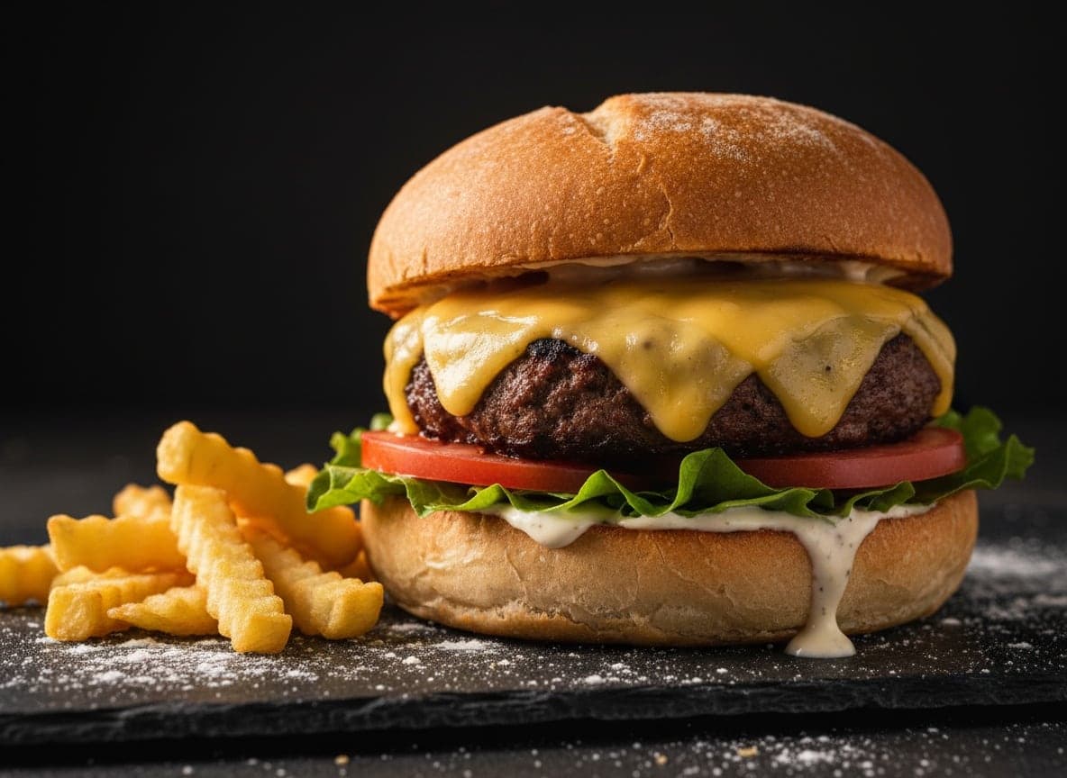 Hjemmelavet cheeseburger