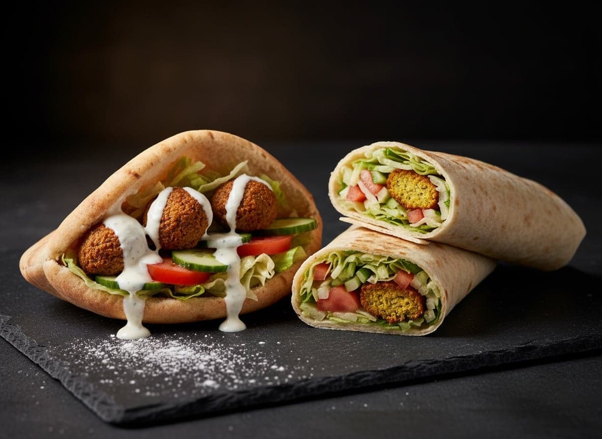 Pita/rulle med falafel