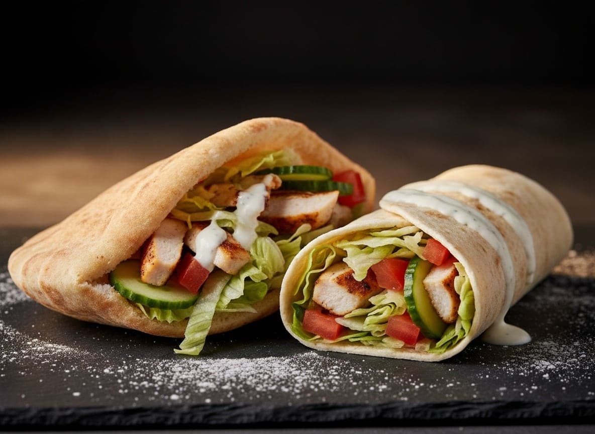 Pita/rulle med kylling