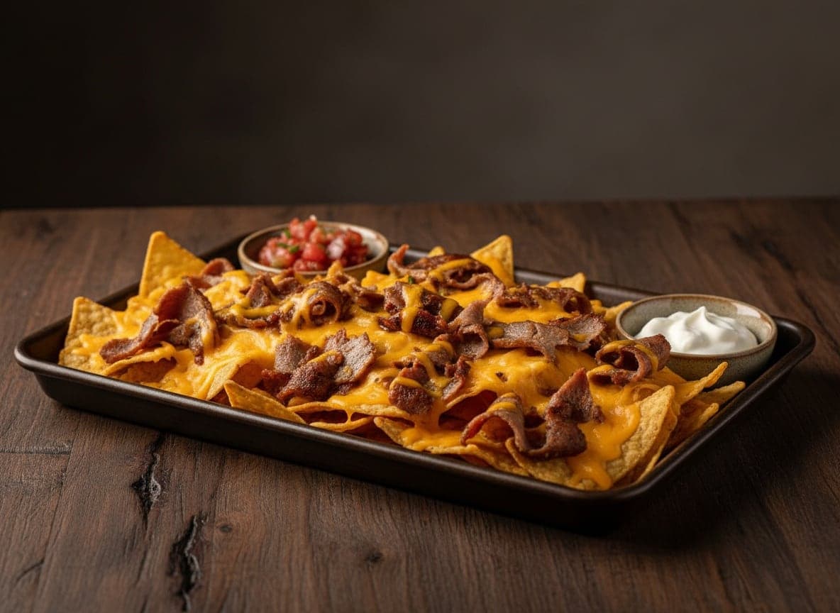 Nachos med cheddar & kebab