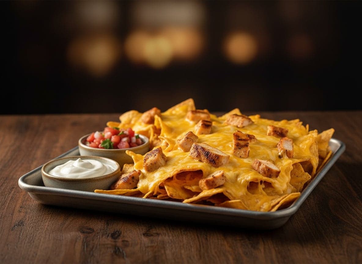 Nachos med cheddar & kylling