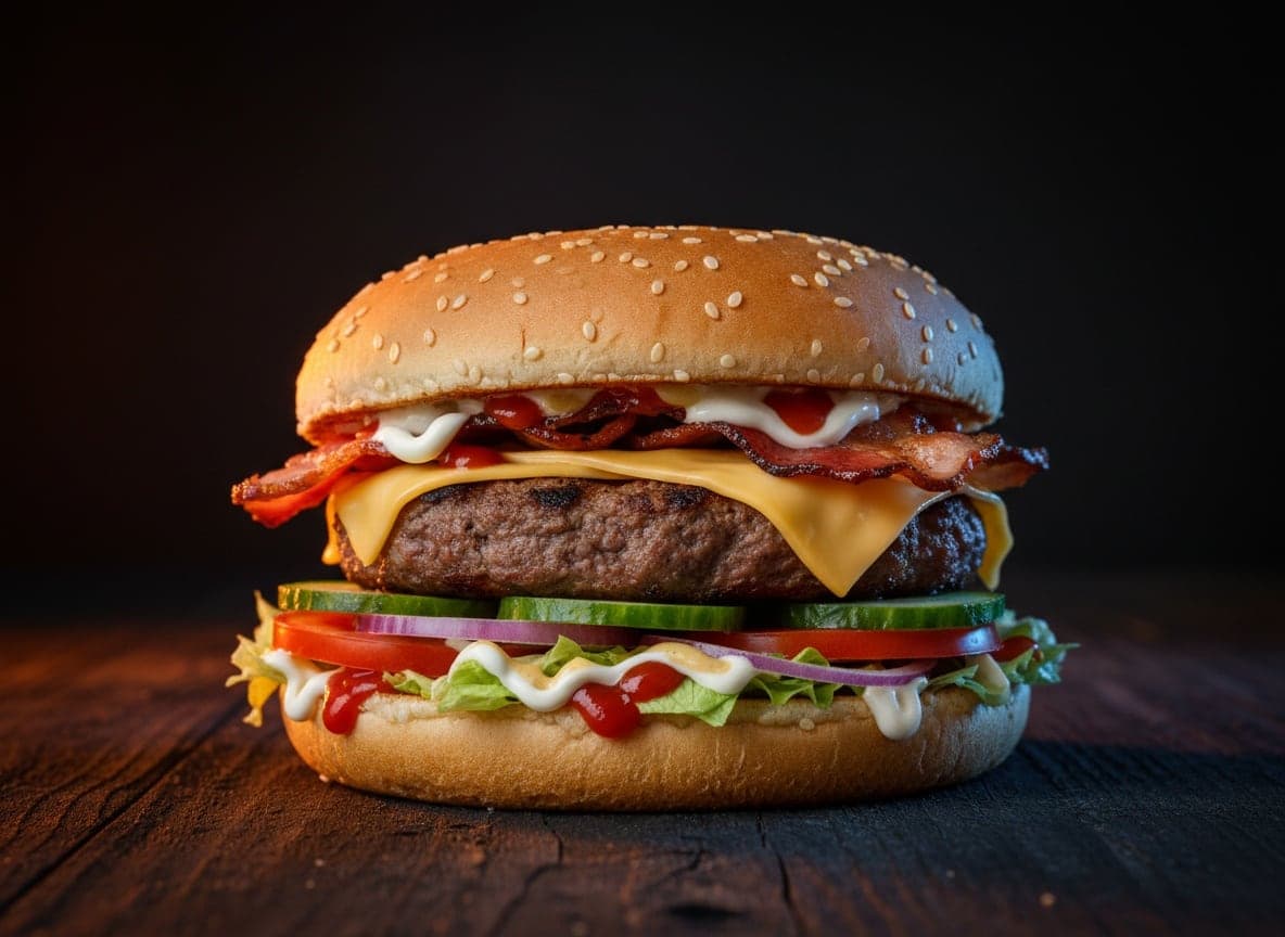 Bacon cheeseburger (200 g)