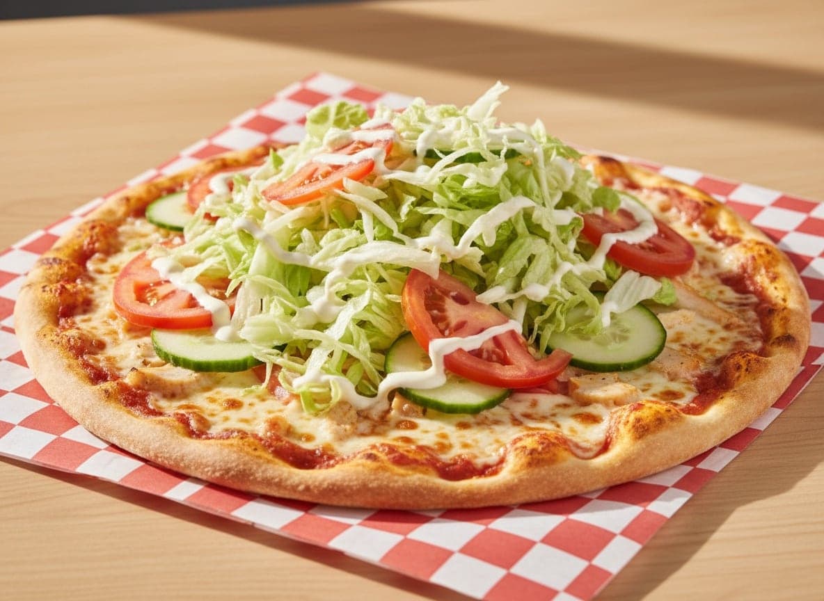 Salatpizza med kylling