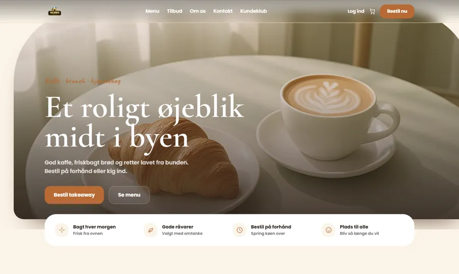 Latte — لقطة شاشة للصفحة الرئيسية